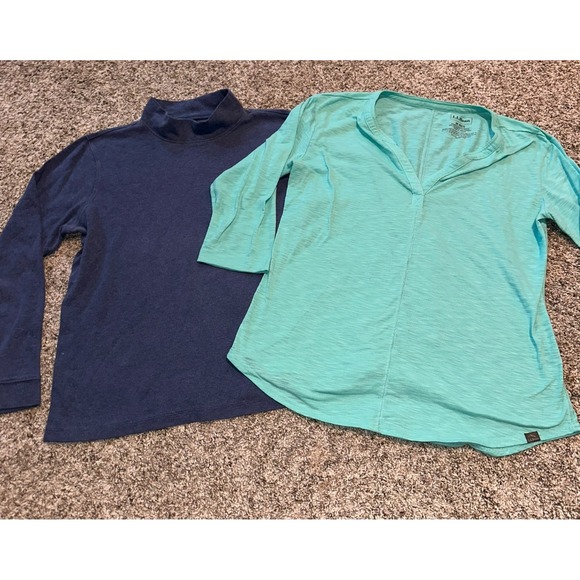 LL BEAN WOMENS BUNDLE LOT 3/4 SLEEVE TOPS SIZE MEDIUM REGULAR - Picture 1 of 8